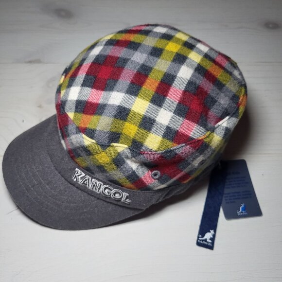 NWT Kangol kid's cap plaid mini checks army small medium - Picture 2 of 8